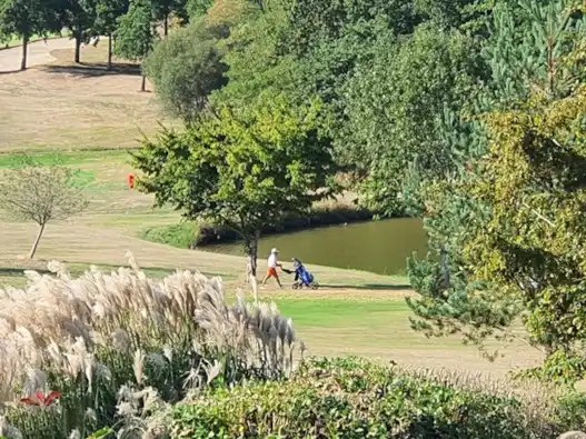 Golf International de la Prèze hole 12 uitzicht vanaf het terras